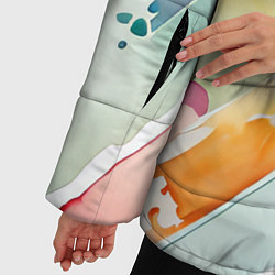 Куртка зимняя женская Цветный акварельные мазки - нейросеть, цвет: 3D-светло-серый — фото 2
