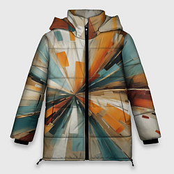 Куртка зимняя женская Цветная абстракция - нейросеть, цвет: 3D-светло-серый