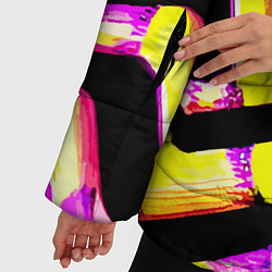 Куртка зимняя женская Абстракция - лабиринт, цвет: 3D-черный — фото 2