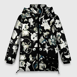 Куртка зимняя женская Пикачу и сборник аниме покемонов, цвет: 3D-черный