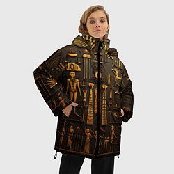 Куртка зимняя женская Арт в стиле египетских письмен, цвет: 3D-светло-серый — фото 2