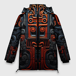 Куртка зимняя женская Арт в этническом стиле, цвет: 3D-черный