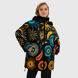 Куртка зимняя женская Африканский узор - нейросеть, цвет: 3D-светло-серый — фото 2