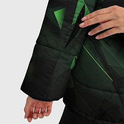 Куртка зимняя женская Зеленые треугольники, цвет: 3D-светло-серый — фото 2