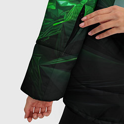 Куртка зимняя женская Green abstract geometry, цвет: 3D-красный — фото 2