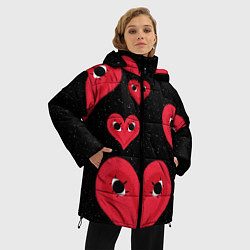 Куртка зимняя женская Космические сердца, цвет: 3D-светло-серый — фото 2