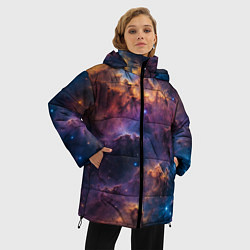 Куртка зимняя женская Космическая туманность, цвет: 3D-светло-серый — фото 2