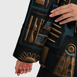 Куртка зимняя женская Орнамент в стиле египетской иероглифики, цвет: 3D-светло-серый — фото 2