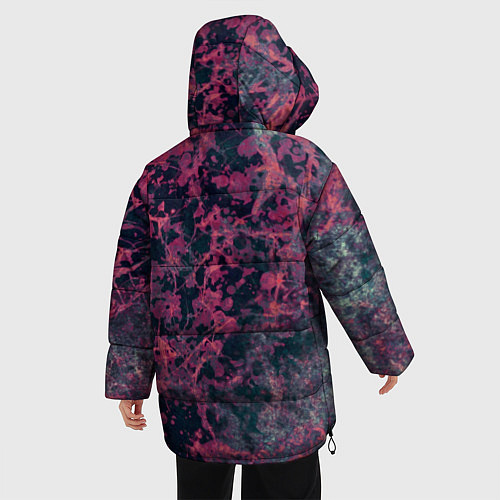 Женская зимняя куртка Абстракция - аметистовый ирис / 3D-Красный – фото 4
