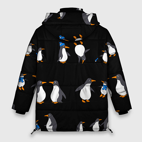 Женская зимняя куртка Веселая семья пингвинов / 3D-Светло-серый – фото 2