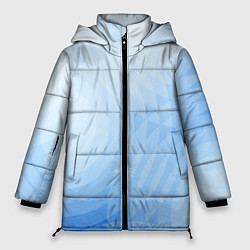 Куртка зимняя женская Абстракция с голубыми кругами, цвет: 3D-черный