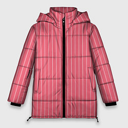 Куртка зимняя женская Серьёзный розовый с полоску, цвет: 3D-светло-серый