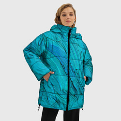 Куртка зимняя женская Голубая масляная краска, цвет: 3D-красный — фото 2