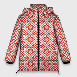 Куртка зимняя женская Сварожич - славянский орнамент, цвет: 3D-черный