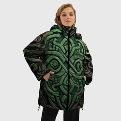 Куртка зимняя женская Симметричный узор в ирландском стиле, цвет: 3D-светло-серый — фото 2