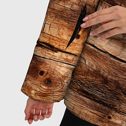Куртка зимняя женская Старая деревянная обшивка, цвет: 3D-черный — фото 2