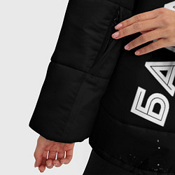 Куртка зимняя женская Бармен из России и герб РФ вертикально, цвет: 3D-черный — фото 2