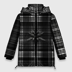 Куртка зимняя женская Черно-белая шотландская клетка, цвет: 3D-светло-серый