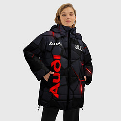 Куртка зимняя женская Audi черные плиты с эффектом свечения, цвет: 3D-черный — фото 2