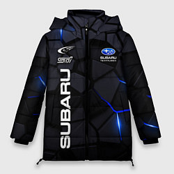 Куртка зимняя женская Subaru - плиты с эффектом свечения, цвет: 3D-черный
