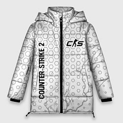 Куртка зимняя женская Counter-Strike 2 glitch на светлом фоне вертикальн, цвет: 3D-черный