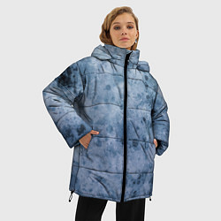 Куртка зимняя женская Абстракция - сине-серая грусть, цвет: 3D-светло-серый — фото 2