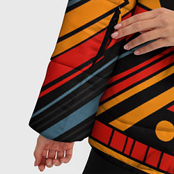 Куртка зимняя женская Геометрический узор в африканском стиле, цвет: 3D-красный — фото 2