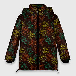 Куртка зимняя женская Разноцветные жуки, цвет: 3D-светло-серый