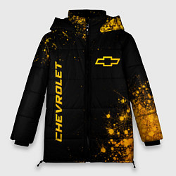 Куртка зимняя женская Chevrolet - gold gradient вертикально, цвет: 3D-черный