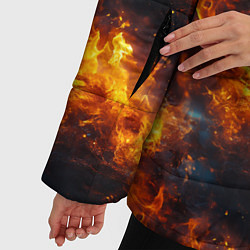 Куртка зимняя женская Пламя огня паттерн, цвет: 3D-светло-серый — фото 2