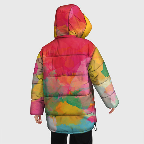 Женская зимняя куртка Спектр акварели / 3D-Красный – фото 4