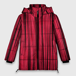 Куртка зимняя женская Абстрактные полосы розовые, цвет: 3D-черный