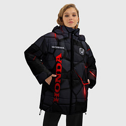Куртка зимняя женская Honda - плиты с эффектом свечения, цвет: 3D-черный — фото 2