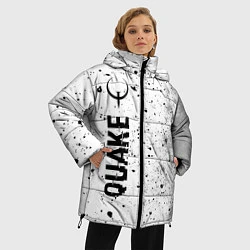 Куртка зимняя женская Quake glitch на светлом фоне по-вертикали, цвет: 3D-черный — фото 2