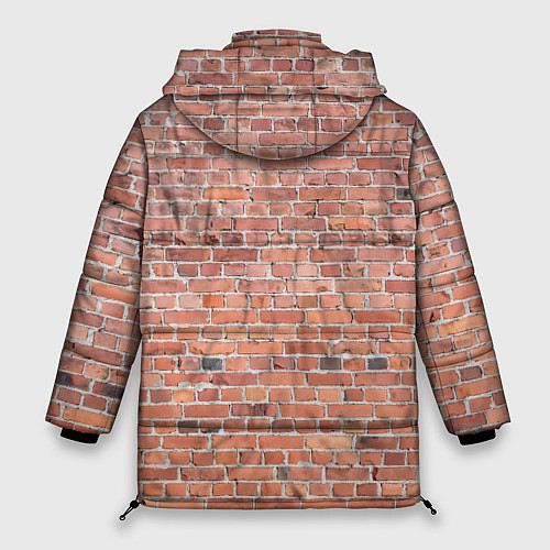 Женская зимняя куртка Кирпичная стена узор / 3D-Светло-серый – фото 2