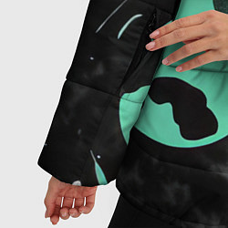 Куртка зимняя женская Чёрно-мятный космос от нейросети, цвет: 3D-светло-серый — фото 2
