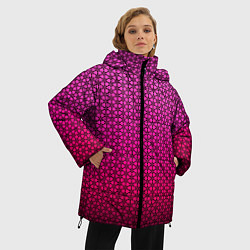 Куртка зимняя женская Градиент розовый с рисунком, цвет: 3D-черный — фото 2