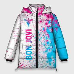 Куртка зимняя женская Bon Jovi neon gradient style по-вертикали, цвет: 3D-черный