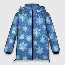 Куртка зимняя женская Pattern with bright snowflakes, цвет: 3D-черный