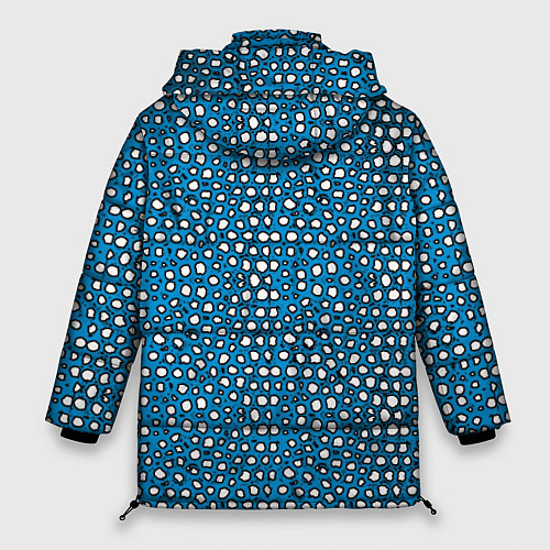 Женская зимняя куртка Белые пузырьки на синем фоне / 3D-Светло-серый – фото 2