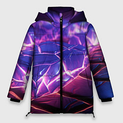 Куртка зимняя женская Фиолетовые кристалы, цвет: 3D-красный