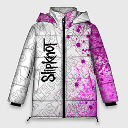Куртка зимняя женская Slipknot rock legends по-вертикали, цвет: 3D-черный