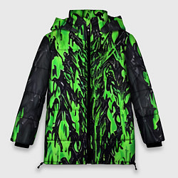 Куртка зимняя женская Демонический доспех зелёный, цвет: 3D-светло-серый