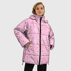 Куртка зимняя женская Новогодний леденец-трость, цвет: 3D-красный — фото 2