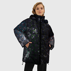 Куртка зимняя женская Черные узоры, цвет: 3D-красный — фото 2