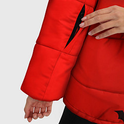 Куртка зимняя женская Летучие мыши на красном фоне, цвет: 3D-светло-серый — фото 2