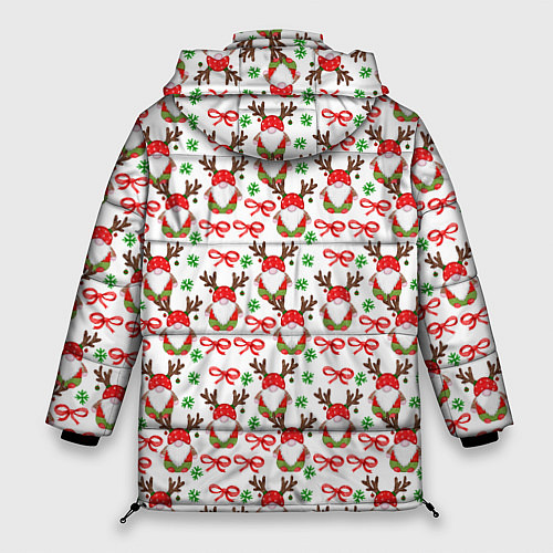 Женская зимняя куртка Новогодний гном с рогами / 3D-Светло-серый – фото 2