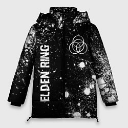 Женская зимняя куртка Elden Ring glitch на темном фоне вертикально