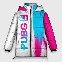 Куртка зимняя женская PUBG neon gradient style по-вертикали, цвет: 3D-черный