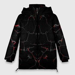 Женская зимняя куртка Черные текстуры и трещины